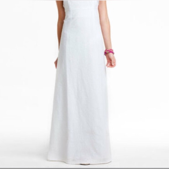 Lily Pulitzer Eyelet Lined Maxi Dress With Detail Neckline White Size Small - Picture 11 of 11